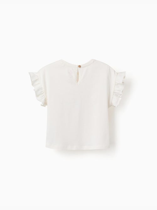 Katoenen T-shirt met Stitch print en ruches - Kiabi