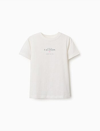 Katoenen T-shirt met vakantie print