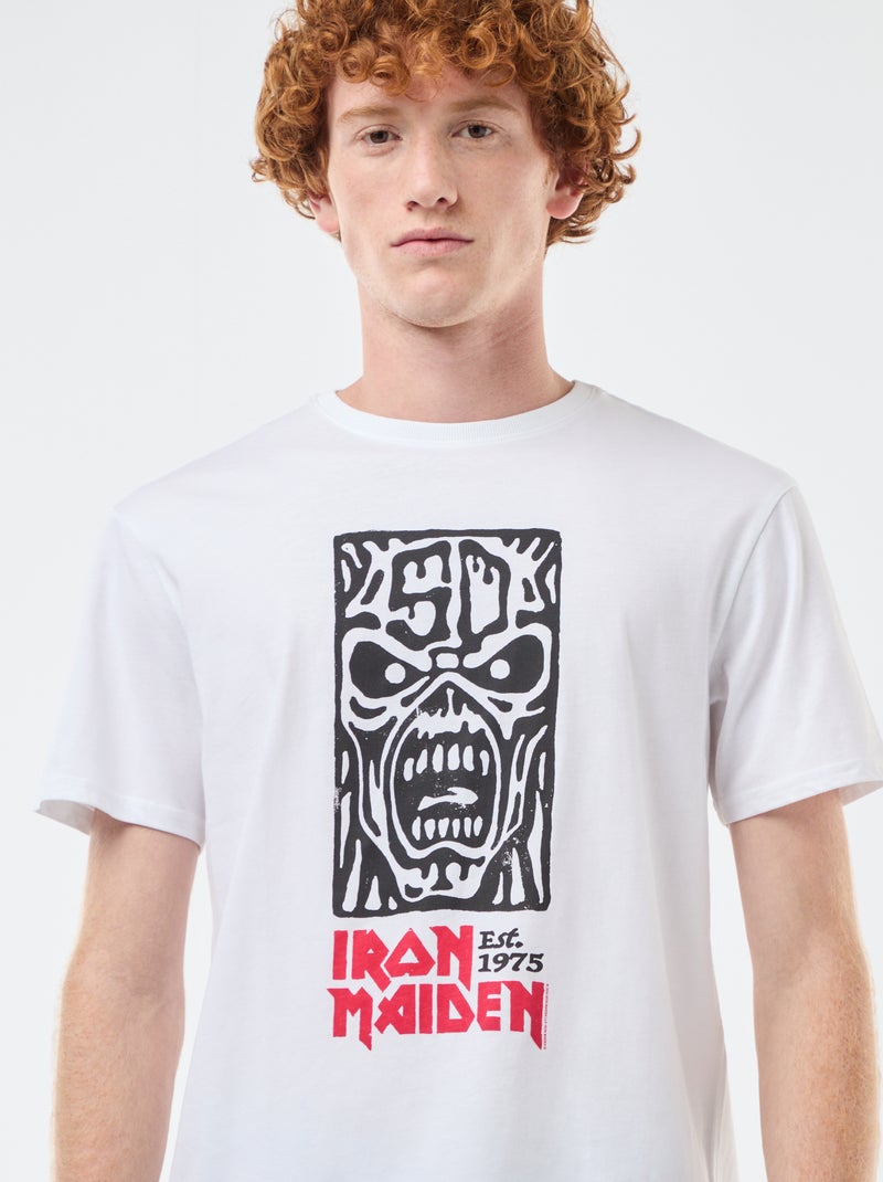 Katoenen T-shirt 'Sun City' 'Iron Maiden' wit - Kiabi