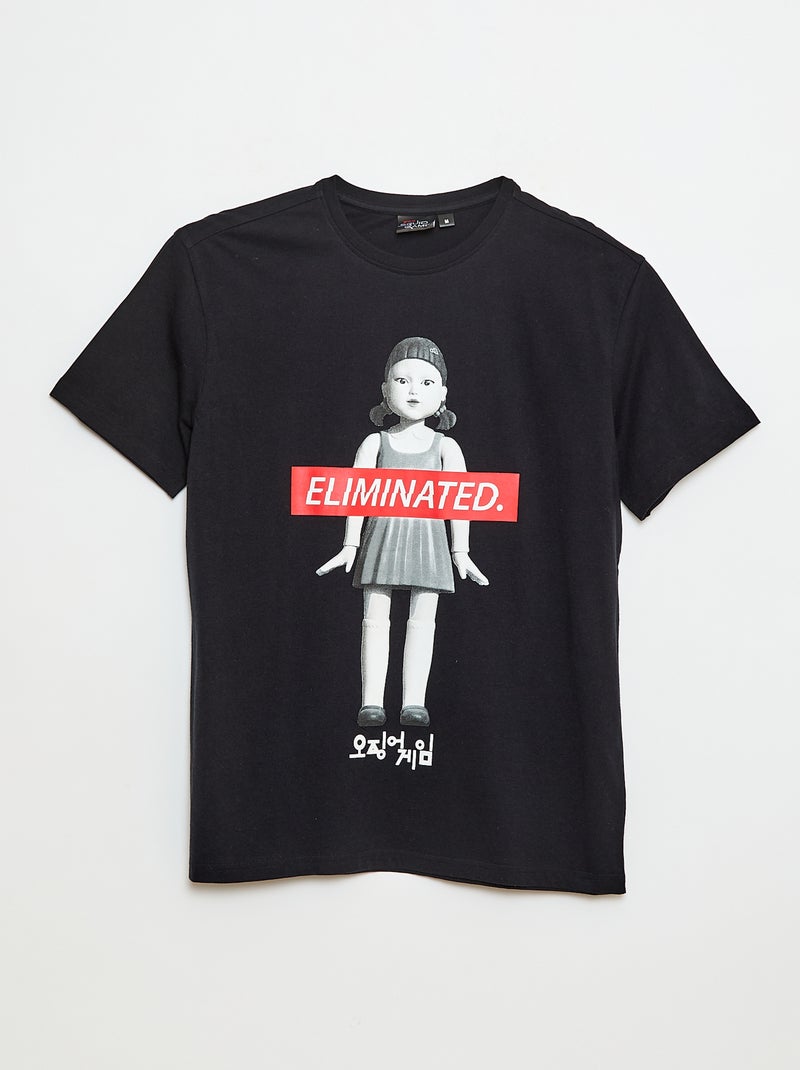 Katoenen T-shirt 'Sun City' 'Squid Game' 'Netflix' zwart - Kiabi