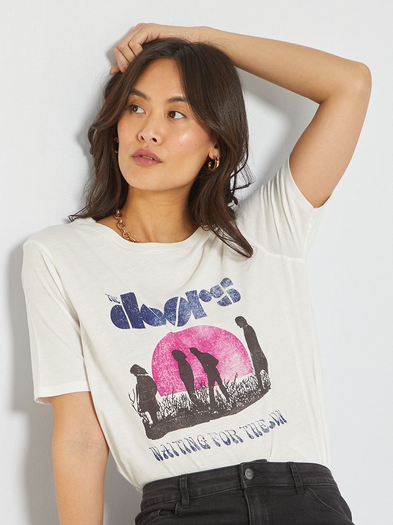 Katoenen T-shirt 'The Doors' WIT - Kiabi
