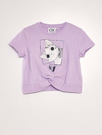 Katoenen T-shirt 'Van de kat geen kwaad'