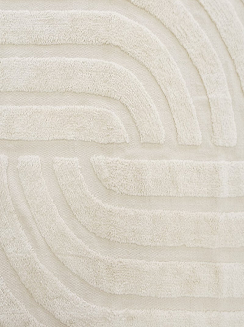 Katoenen tapijt RETRO met geometrische lijnen ecru 100 x 150 cm – Future Home Ecru - Kiabi
