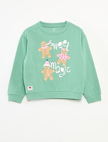 Katoenen trui met kerstmotief