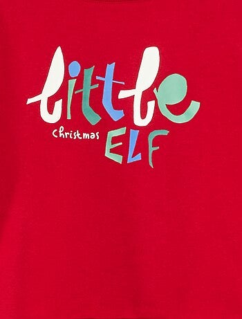 Katoenen trui met kerstmotief