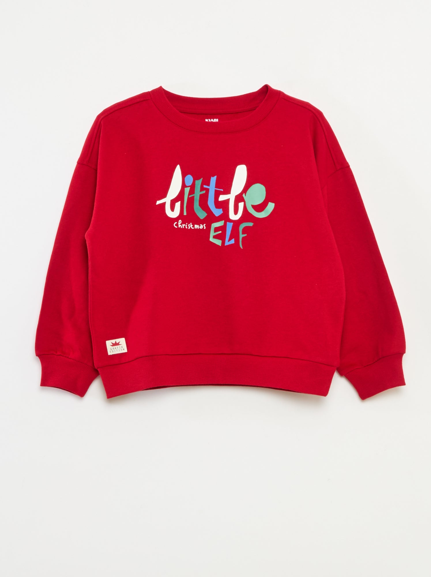 Katoenen trui met kerstmotief