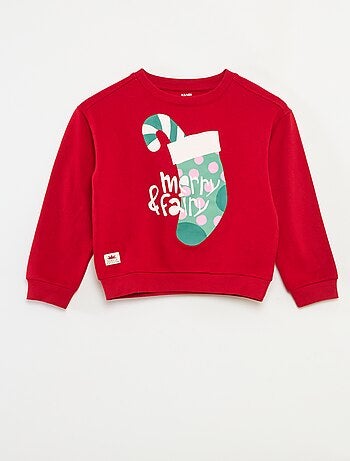 Katoenen trui met kerstmotief