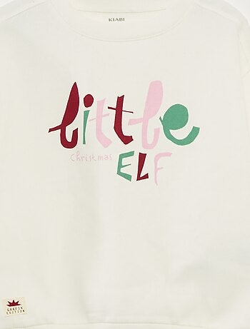 Katoenen trui met kerstmotief