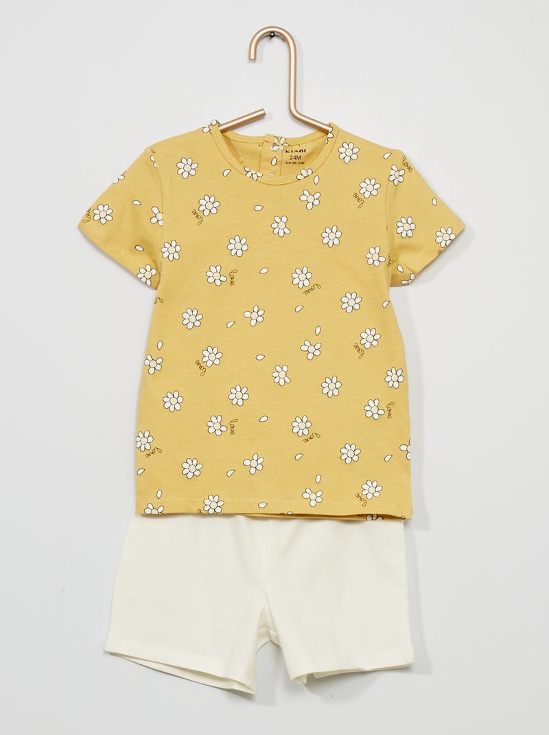 Katoenen, tweedelige pyjama GEEL - Kiabi