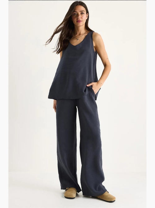Katoenen tweedelige set met v-hals blouse en broek lucci - Kiabi