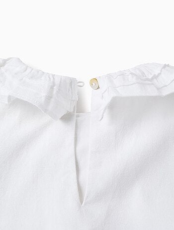 Katoenen twill blouse met ruches