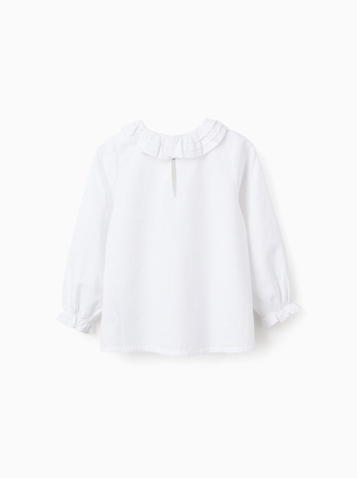 Katoenen twill blouse met ruches - Kiabi Katoenen twill blouse met ruches - Kiabi