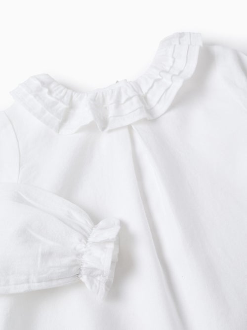 Katoenen twillblouse met ruches - Kiabi