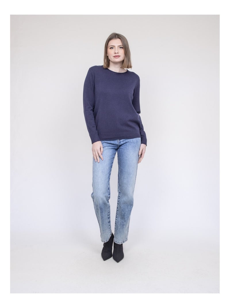 Katolie trui met ronde hals Marineblauw - Kiabi