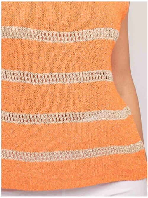 Kavia mouwloze trui met lurex strepen - Kiabi Kavia mouwloze trui met lurex strepen - Kiabi