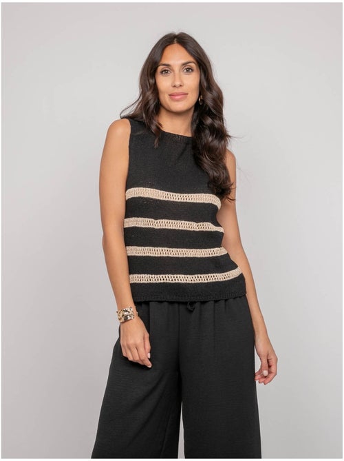 Kavia mouwloze trui met lurex strepen - Kiabi Kavia mouwloze trui met lurex strepen - Kiabi