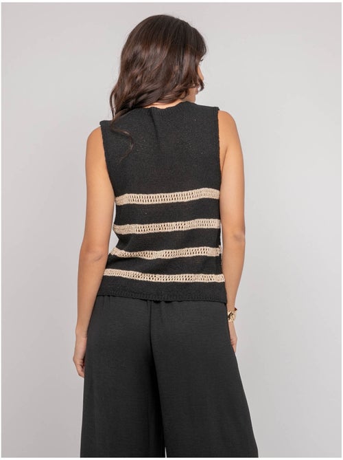 Kavia mouwloze trui met lurex strepen - Kiabi Kavia mouwloze trui met lurex strepen - Kiabi