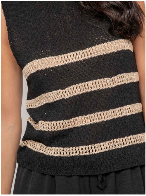 Kavia mouwloze trui met lurex strepen - Kiabi Kavia mouwloze trui met lurex strepen - Kiabi