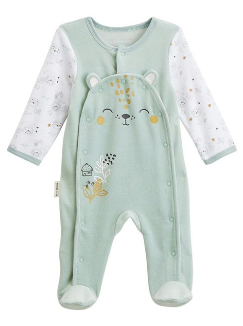 Keniaanse babypyjama van fluweel met brugopening - Kiabi