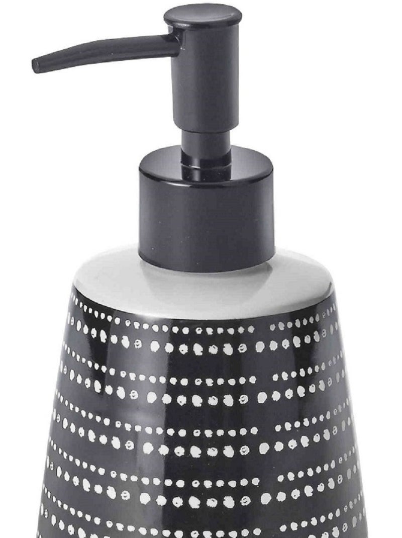 Keramische zeepdispenser met patroon Zwart Zwart - Kiabi