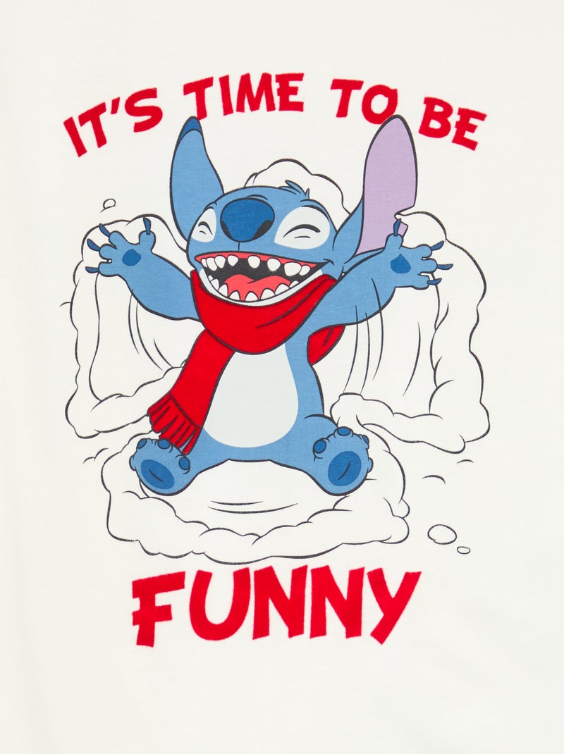 Kerst T-shirt 'Disney' 'Stitch' van katoenjersey Wit - Kiabi