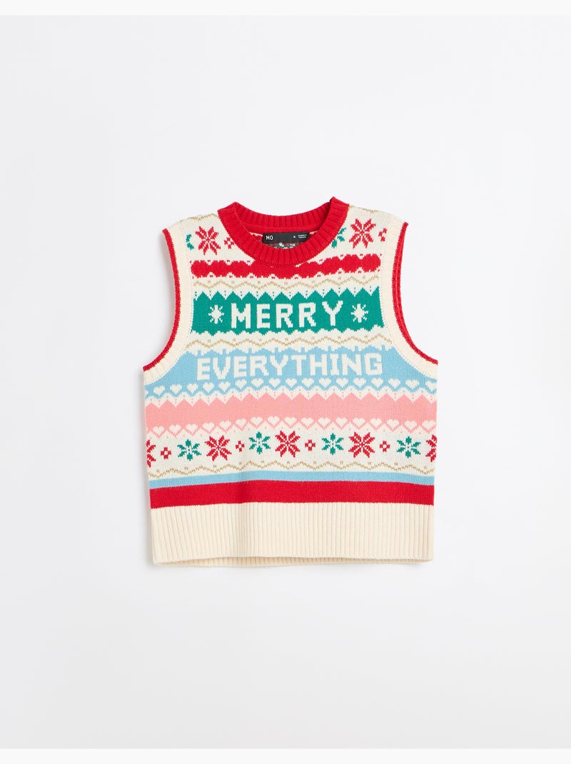 Kerstgilet, mo fashion Ecru - Kiabi