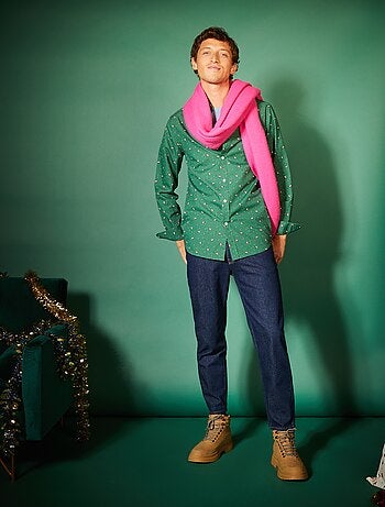 Matinique Regular Fit Overhemd MATrostol PP Met All Over Print Coral Gold 17051899