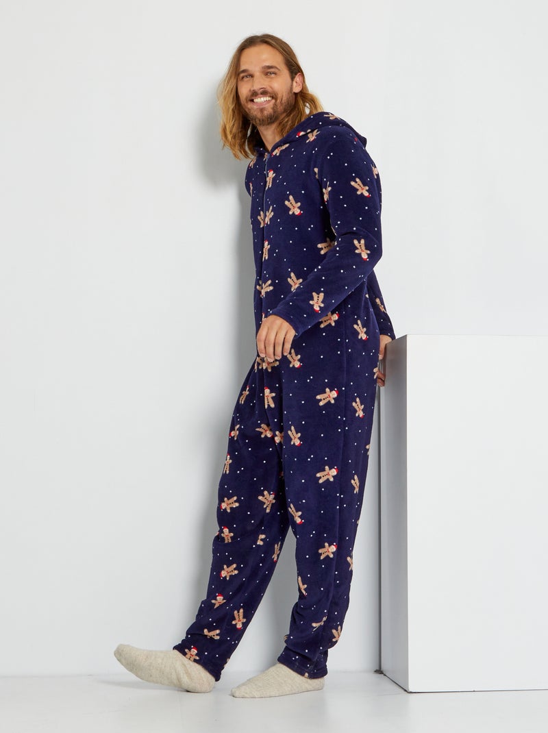 Kerstpak van fleece BLAUW - Kiabi