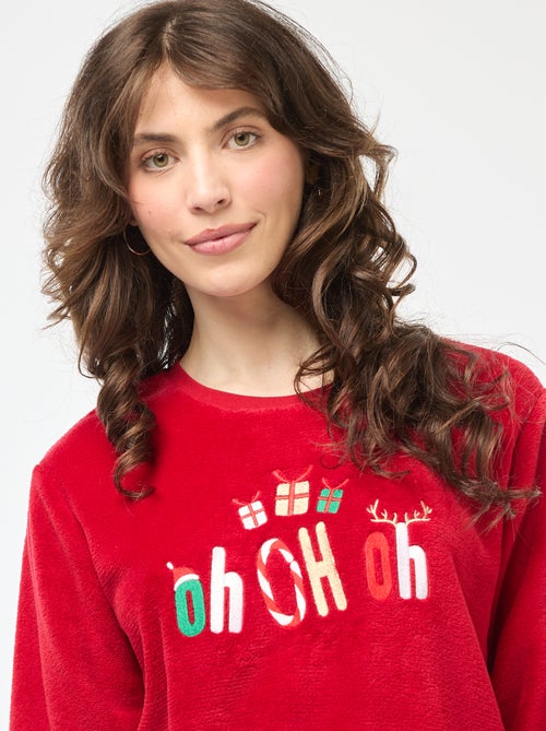 Kerstpyjama in fleece - 2-delig - Kiabi