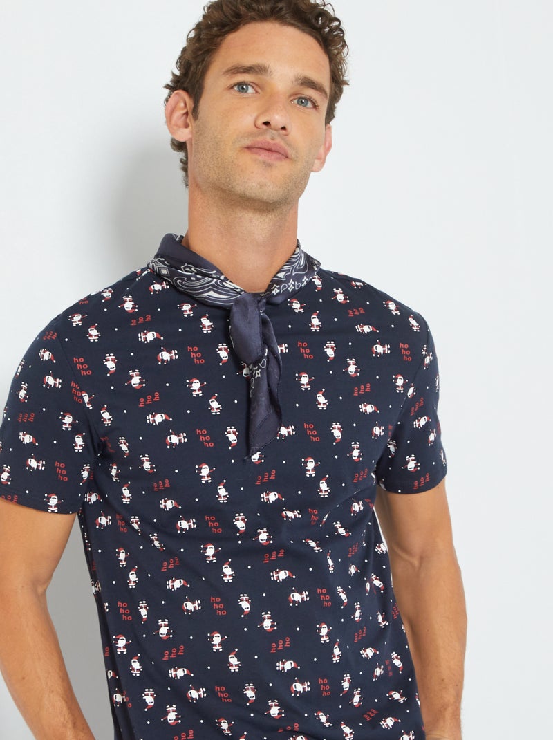 Kerstshirt BLAUW - Kiabi