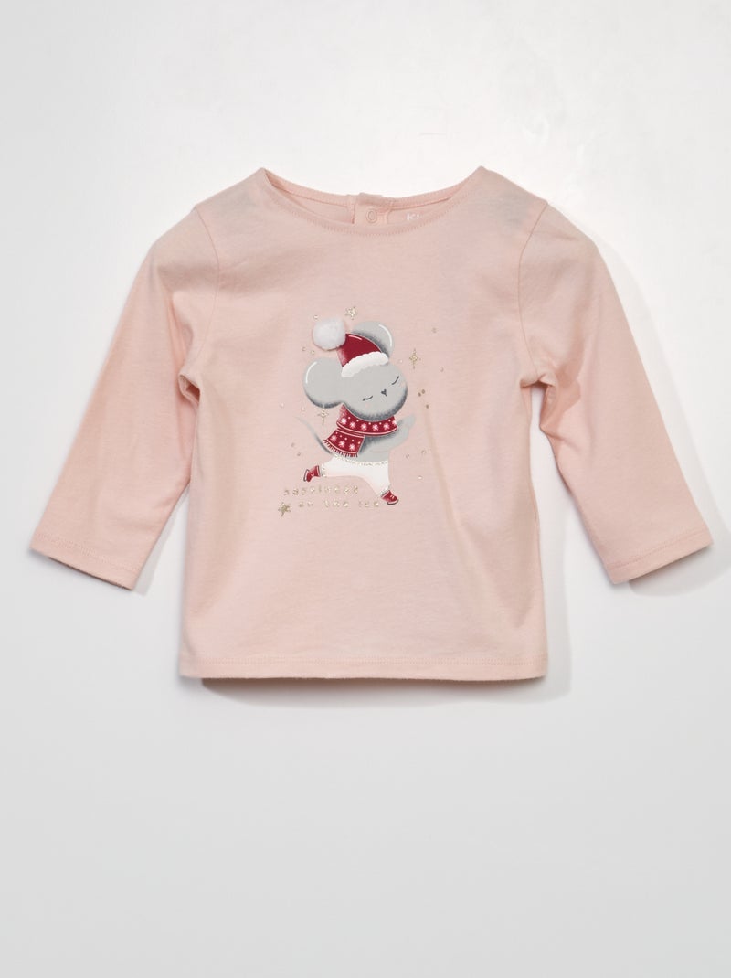 Kerstshirt met muisje ROSE - Kiabi