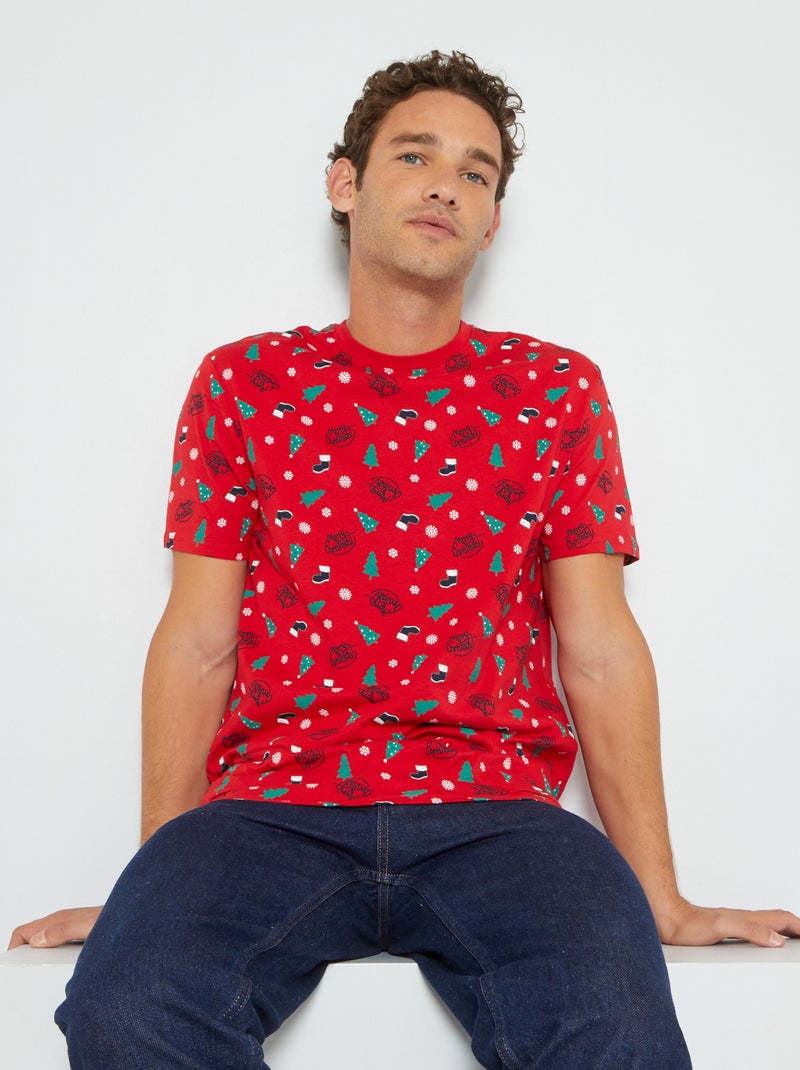 Kerstshirt ROOD - Kiabi