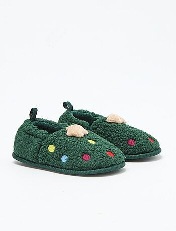 Kerstsloffen van suèdine