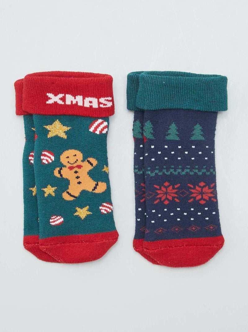 Kerstsokken - Set van 2 paar ROOD - Kiabi