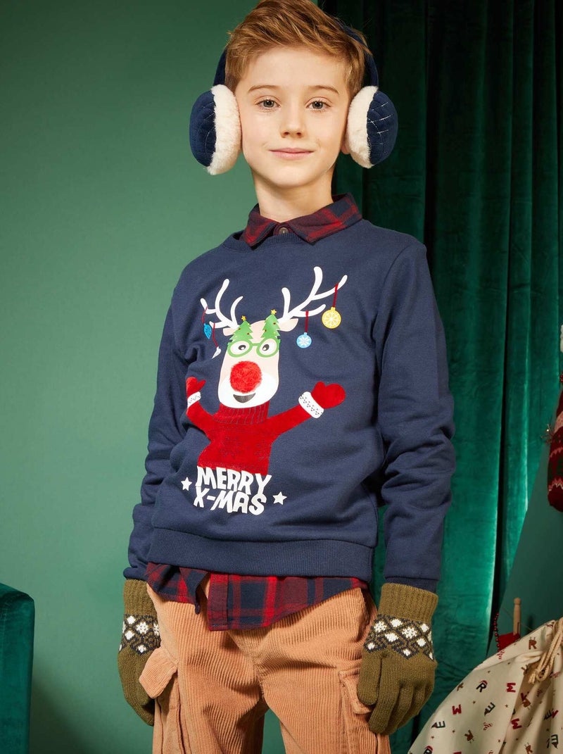 Kerstsweater met print Blauw - Kiabi