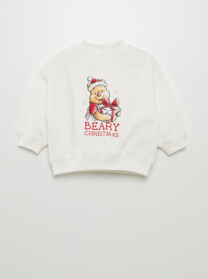 Kerstsweater met ronde hals 'Disney' WIT - Kiabi