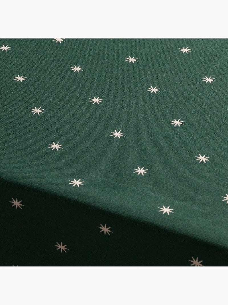 Kersttafelkleed met lurex-garen en geborduurde sterren in reliëf - gamusi. Groen - Kiabi