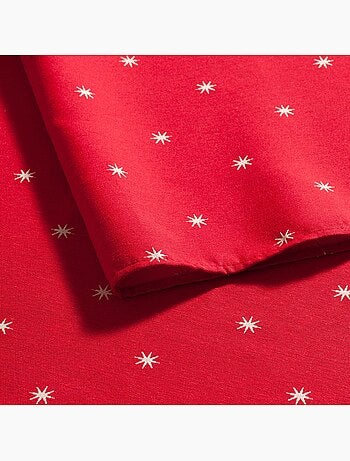 Kersttafelkleed met lurex-garen en geborduurde sterren in reliëf - gamusi.