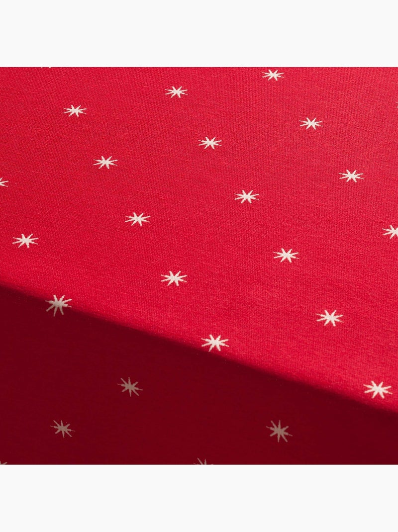 Kersttafelkleed met lurex-garen en geborduurde sterren in reliëf - gamusi. Rood - Kiabi