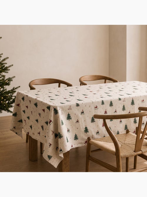 Kersttafelkleed met natuurlijke linnenlook en alpine print - gamusi. - Kiabi Kersttafelkleed met natuurlijke linnenlook en alpine print - gamusi. - Kiabi