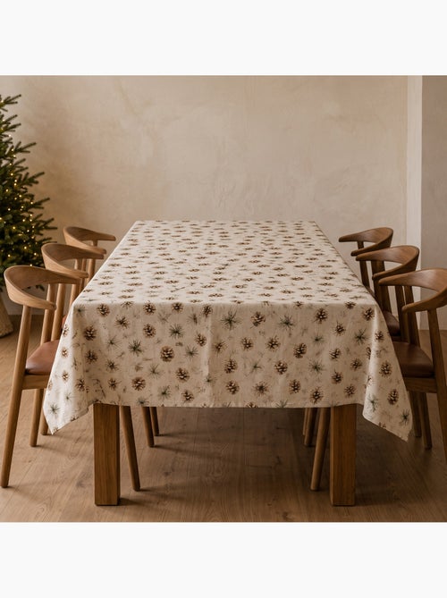 Kersttafelkleed met natuurlijke linnenlook en dennenbomenprint - gamusi. - Kiabi Kersttafelkleed met natuurlijke linnenlook en dennenbomenprint - gamusi. - Kiabi