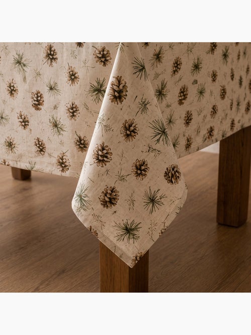 Kersttafelkleed met natuurlijke linnenlook en dennenbomenprint - gamusi. - Kiabi Kersttafelkleed met natuurlijke linnenlook en dennenbomenprint - gamusi. - Kiabi