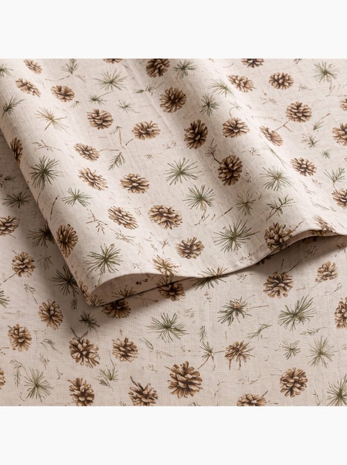 Kersttafelkleed met natuurlijke linnenlook en dennenbomenprint - gamusi. - Kiabi Kersttafelkleed met natuurlijke linnenlook en dennenbomenprint - gamusi. - Kiabi
