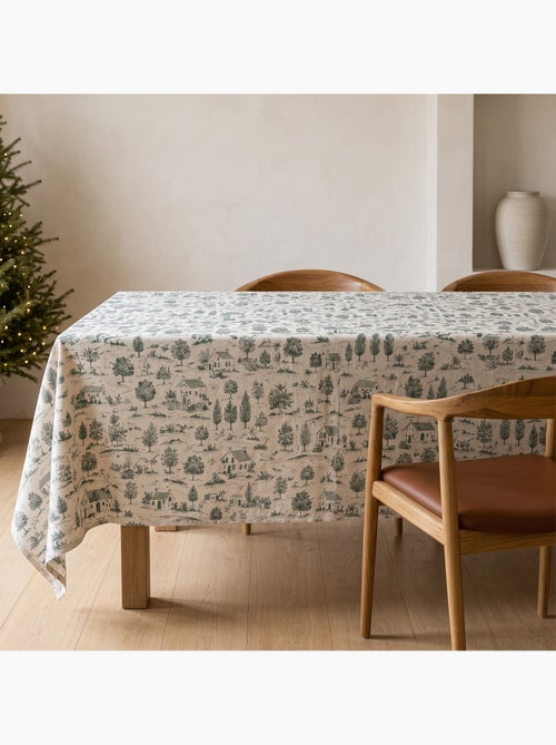 Kersttafelkleed met natuurlijke linnenlook en landelijke print - gamusi. - Kiabi Kersttafelkleed met natuurlijke linnenlook en landelijke print - gamusi. - Kiabi