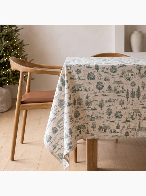 Kersttafelkleed met natuurlijke linnenlook en landelijke print - gamusi. - Kiabi Kersttafelkleed met natuurlijke linnenlook en landelijke print - gamusi. - Kiabi
