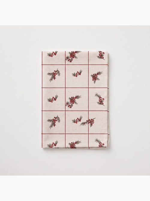Kersttafelkleed met natuurlijke linnenlook en ruitprint - gamusi. - Kiabi Kersttafelkleed met natuurlijke linnenlook en ruitprint - gamusi. - Kiabi