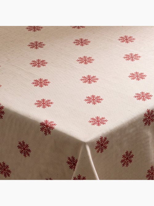 Kersttafelkleed met natuurlijke linnenlook en sneeuwvlokkenprint - gamusi. - Kiabi Kersttafelkleed met natuurlijke linnenlook en sneeuwvlokkenprint - gamusi. - Kiabi