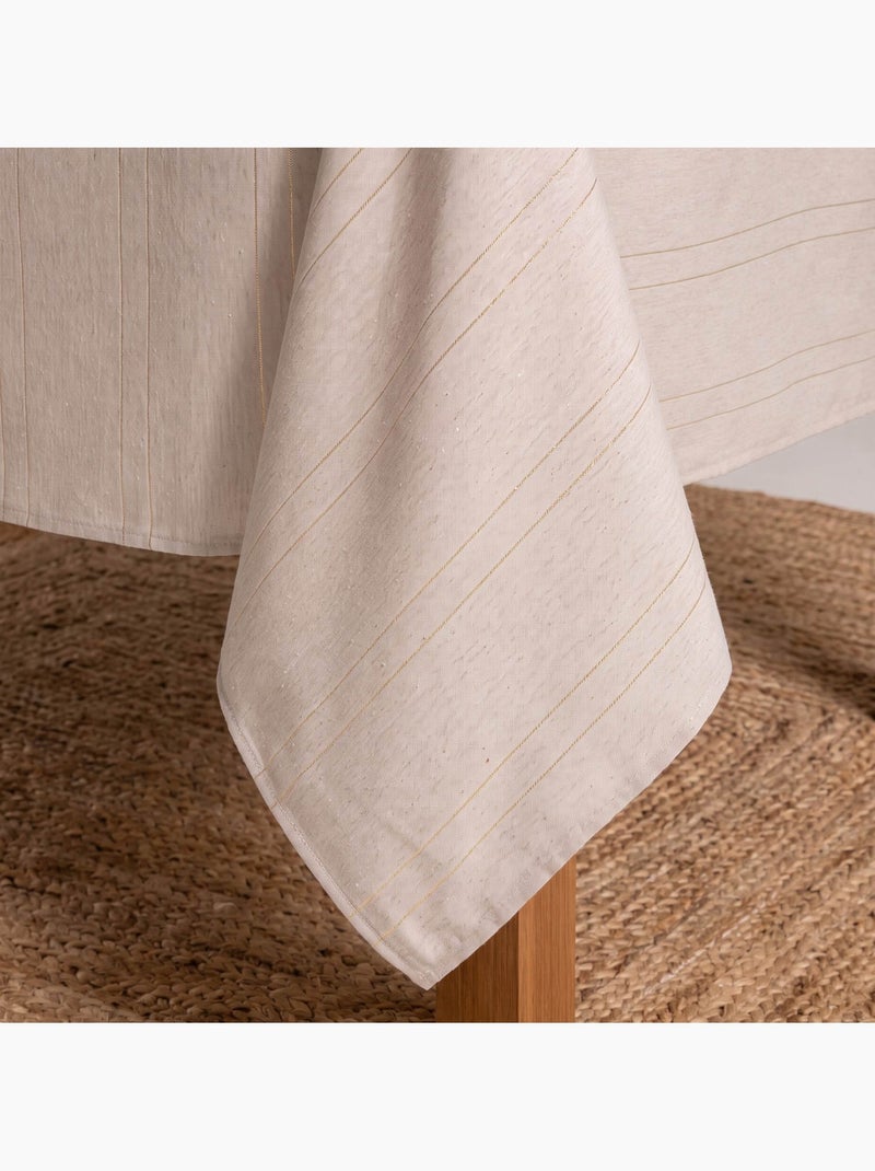Kersttafelkleed met reliëfstrepen van lurex-garen - gamusi. Beige - Kiabi