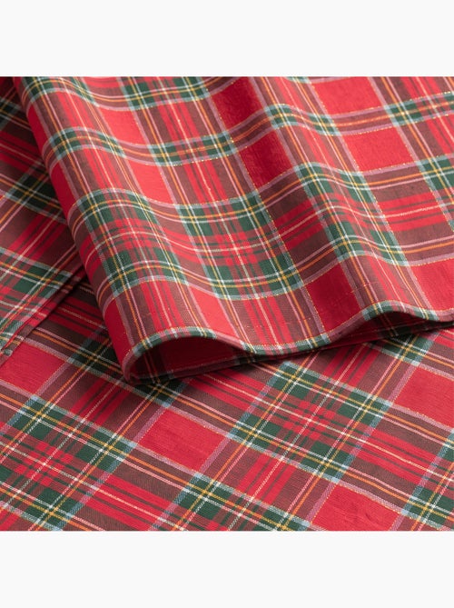 Kersttafelkleed van katoen, goudkleurig reliëfdraad, tartan ruit - gamusi - Kiabi