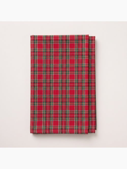Kersttafelkleed van katoen, goudkleurig reliëfdraad, tartan ruit - gamusi - Kiabi